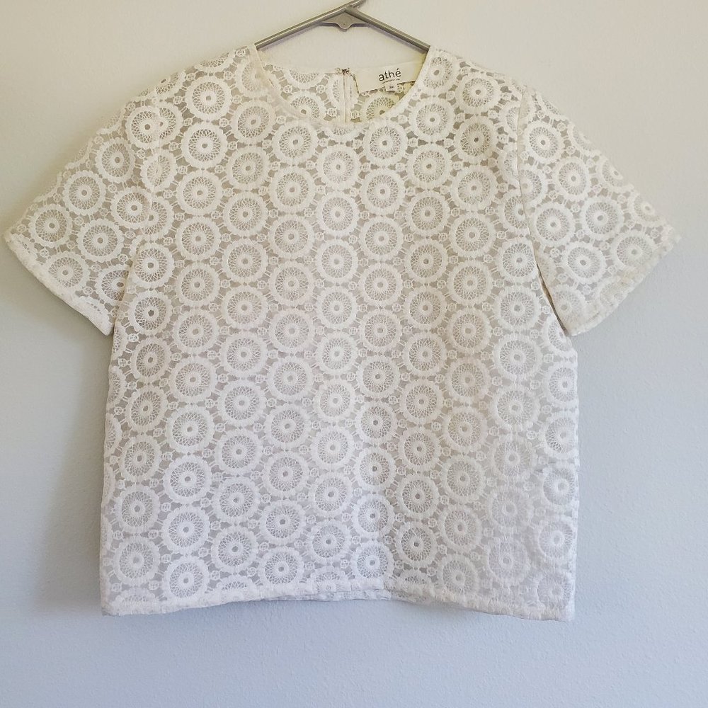 Vanessa Bruno Athe Cotton Silk Lace Blouse EU 36
